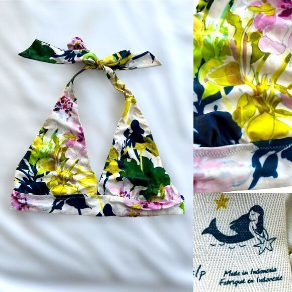Anthropologie Mermaid Floral Bikini top only size Small - Picture 1 of 12
